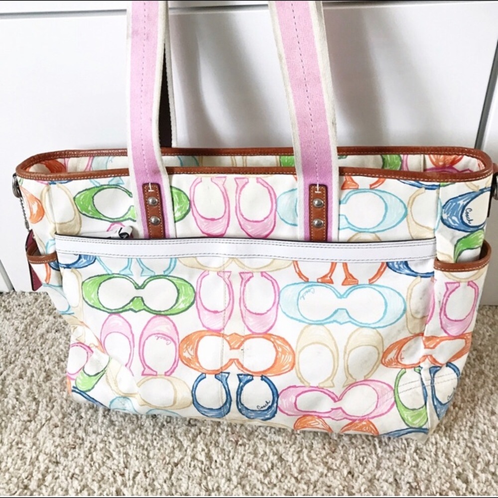 Authentic Coach Hampton Scribble Tote/ Diaper Bag - image 2